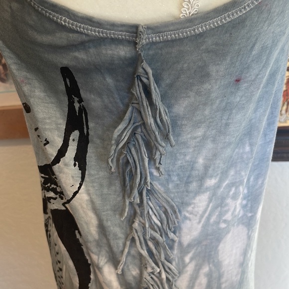 NWOT Fame Will Come London Fringe Tie Dye Tank-top - Picture 6 of 7